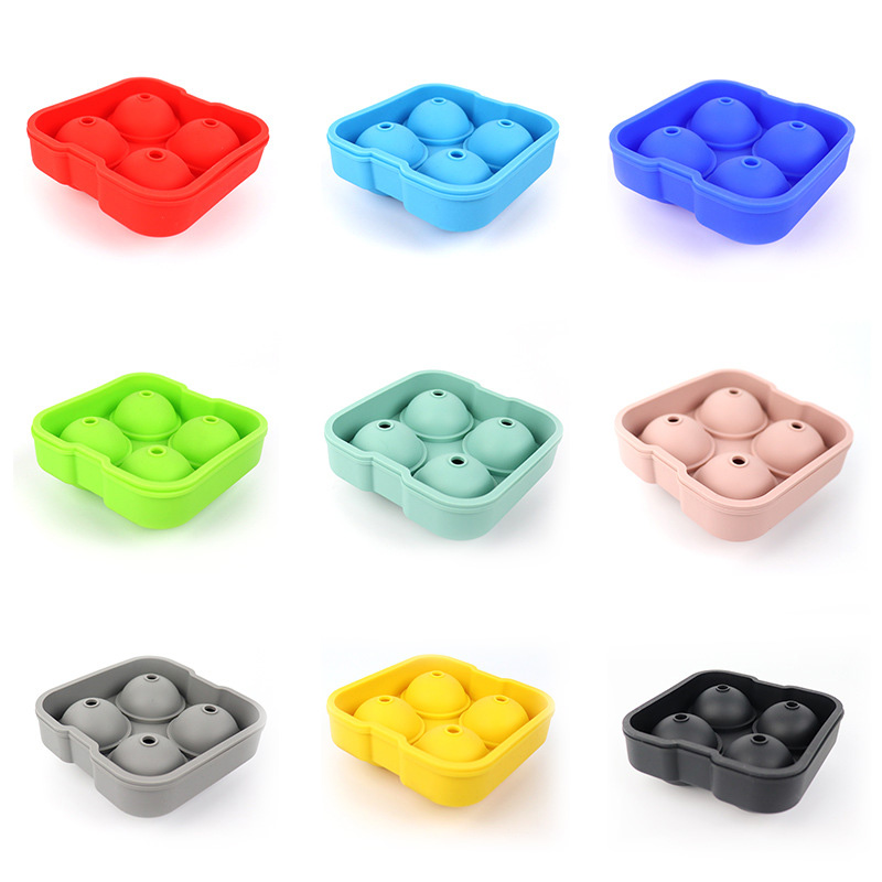 Molde de bandeja para fabricante de cubos de gelo de silicone em formato 3D com tampa