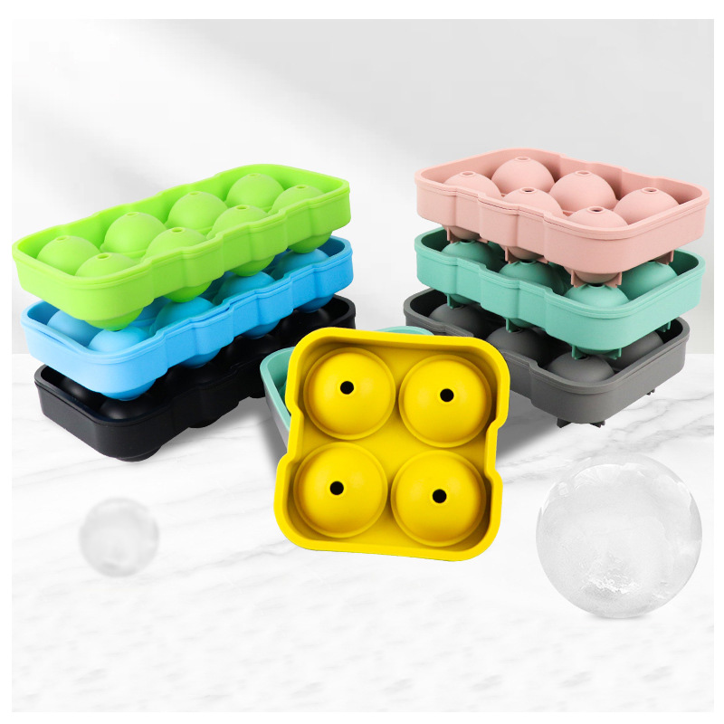 Molde de bandeja para fabricante de cubos de gelo de silicone em formato 3D com tampa