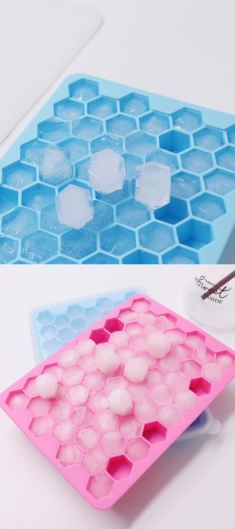Molde de gelo de silicone para molde de gelo de silicone personalizado com tampa e bandeja de cubo de gelo
