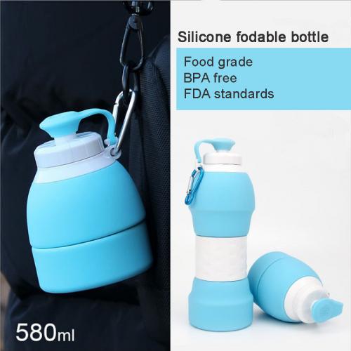 Garrafas de água dobráveis ​​​​ao ar livre personalizadas de 550 ml de silicone
