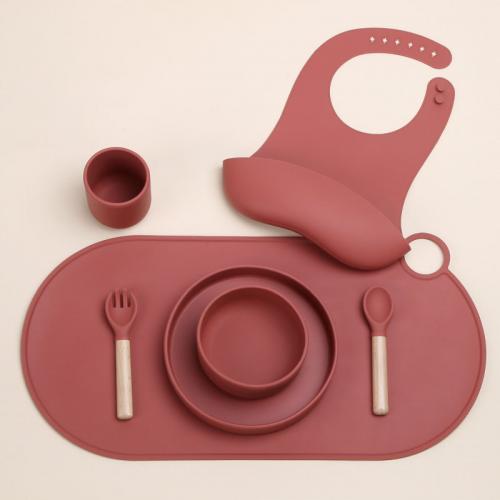 Jogo de mesa de silicone para crianças conjunto de mesa de alimentação de bebê com fabricante de tigela de prato fábrica
