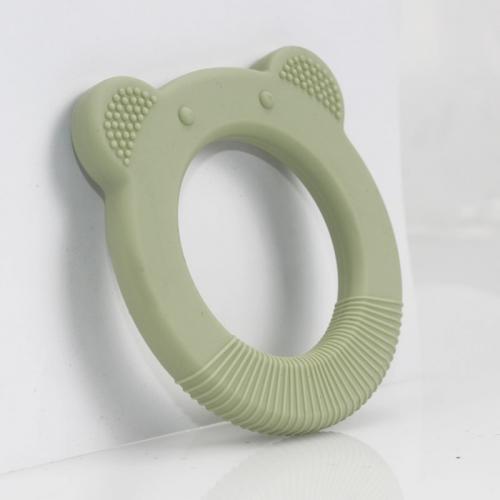 Brinquedos de dentição personalizados anel de mordedor de silicone macio mordedor de bebê de silicone
