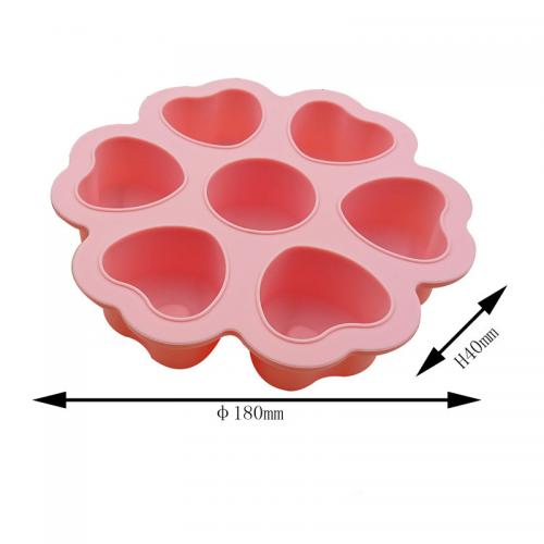Molde de cubo de gelo de silicone personalizado em formato de mini coração com tampas
